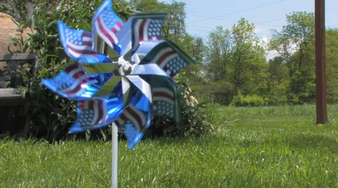 Toy Windmill Spinning Stock Footage 5874596