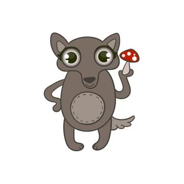 Toy Wolf With Death Cap Stock Illustration