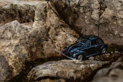 Toy/model car on stone surface Stock Photos