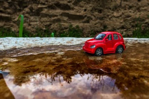 Toy/model car on stone surface Stock Photos