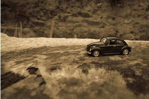 Toy/model car on stone surface Stock Photos