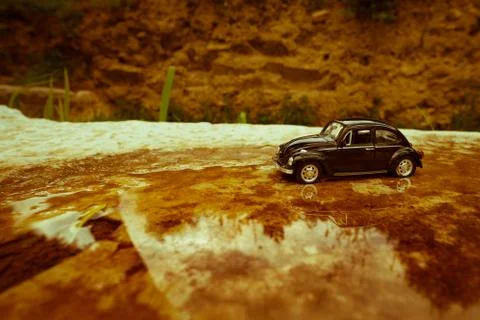 Toy/model car on stone surface Stock Photos