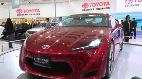 Toyota FT-86 Concept Car, Beijing Auto Show Stock Footage 56587828