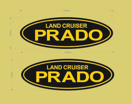 TOYOTA landcruiser prado sticker on for spare tire Stock Illustration