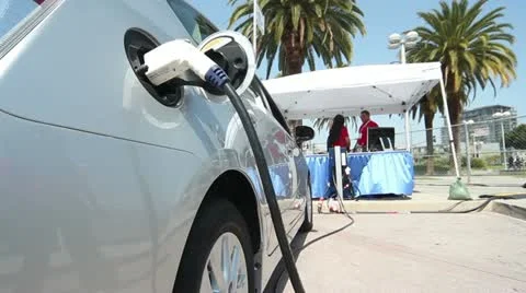 Toyota Prius Plug-In Charging Stock Footage
