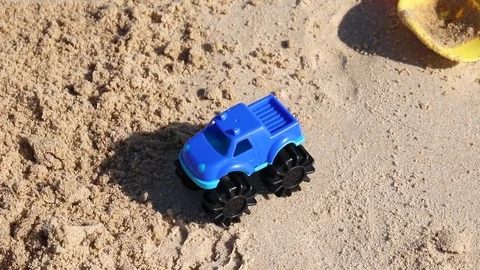 Toys on the beach Video stock 116725543
