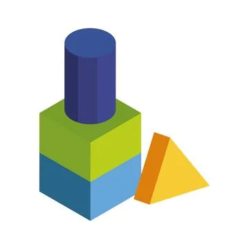 Toys blocks isolated Illustrazione stock