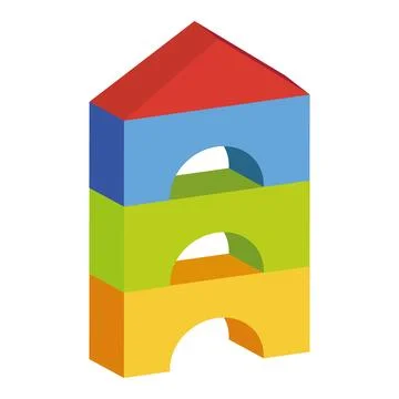 Toys blocks tower Stock Illustration