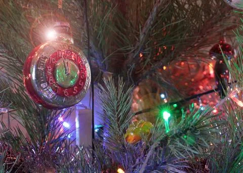 Toys on a Christmas tree Foto stock