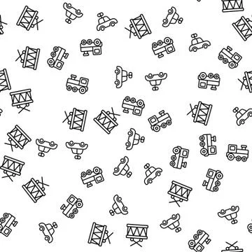 Toys Clockwork Machine, Drum Seamless Pattern Stock Illustration