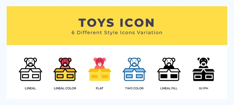 Toys icon set. Design elements for logo 库存插图