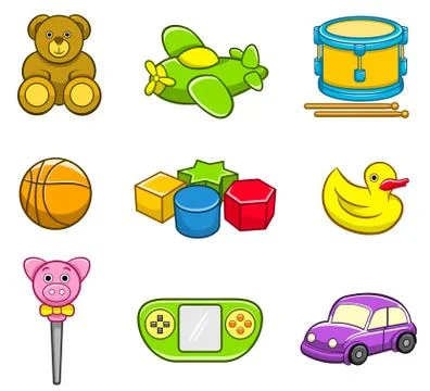 Toys Icon Set Illustrazione stock