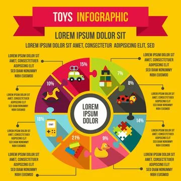 Toys infographic elements, flat style Stockillustratie