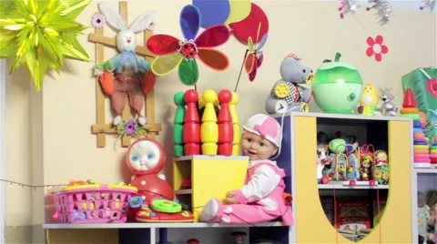 Toys in the kindergarten Stock Footage 46051207