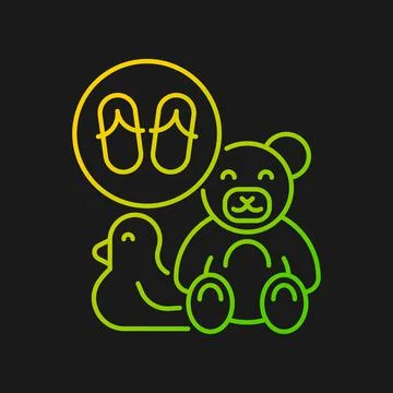 Toys made from flip flops gradient vector icon for dark theme 스톡 일러스트