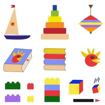 Toys. Play and learn. Vector illustration Stock Illustration