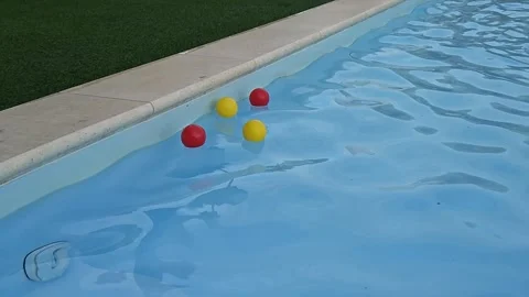 Toys in the pool Stock Footage 343885162
