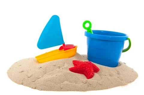 Toys in the sand Foto stock