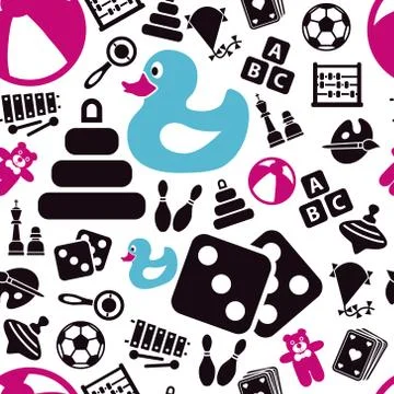 Toys seamless pattern Stock Illustration