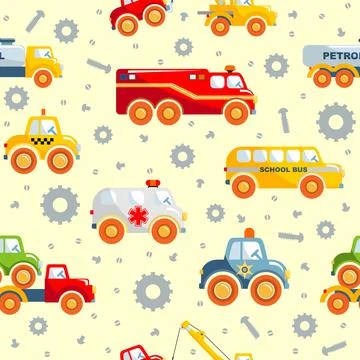 Toys transport seamless pattern Stock Illustration
