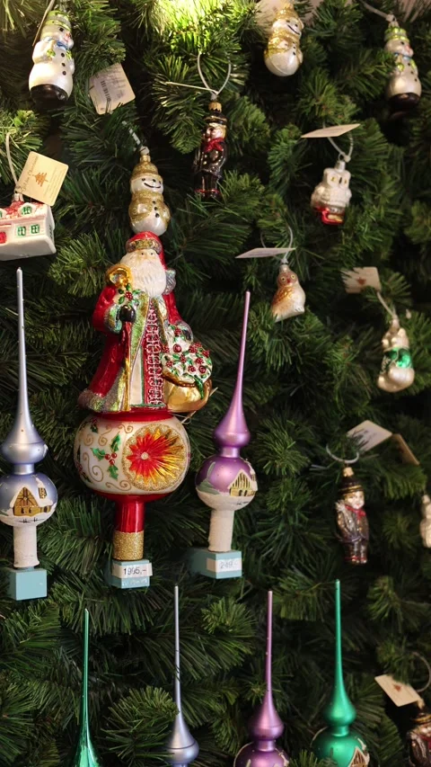 Toys on the tree vertical video Stock Footage 285329302