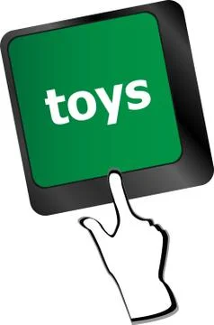 Toys word on computer keyboard pc key Stock Illustration