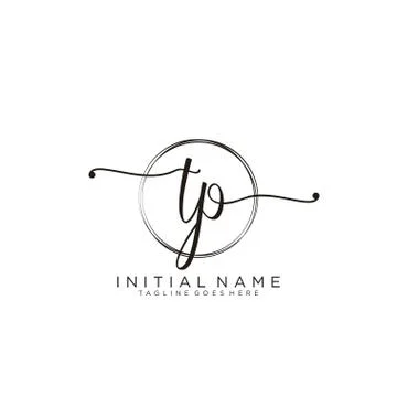 TP Initial handwriting logo with circle template vector Stock Illustration