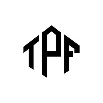 TPF letter logo design with polygon shape. TPF polygon and cube shape logo .. Stock Illustration