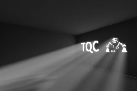 TQC rays volume light concept 3d illustration Stock Illustration