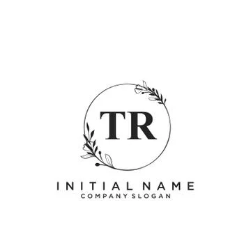 TR Initial handwriting logo design Stock Illustration
