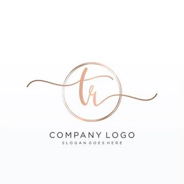TR Initial handwriting logo design Stock Illustration