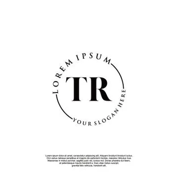 TR Initial handwriting logo design Stock Illustration