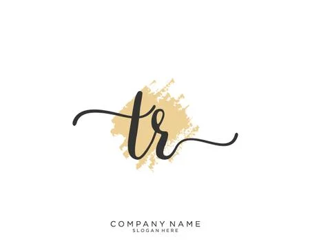 TR Initial handwriting logo design Stock Illustration