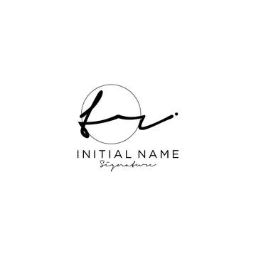 TR Initial handwriting logo design Stock Illustration