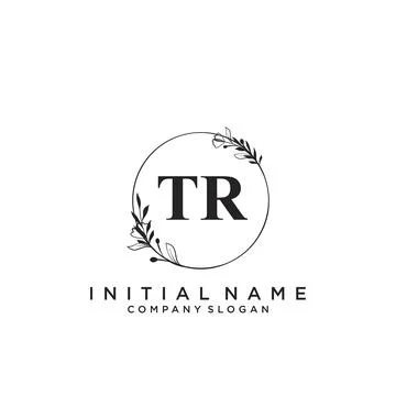 TR Initial handwriting logo design Stock Illustration
