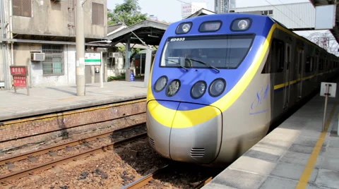 TRA Shuttle Train at Taichung Station. HD Stock Footage 49244717