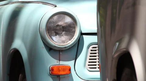 TRABANT CU HEADLIGHT 01 Stock Footage 38838329