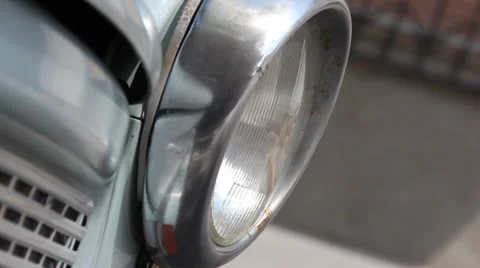 TRABANT CU HEADLIGHT 03 Stock Footage 38838328