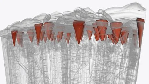 Trabecula is a supportive and connective tissue element which form in cance.. Stock Illustration