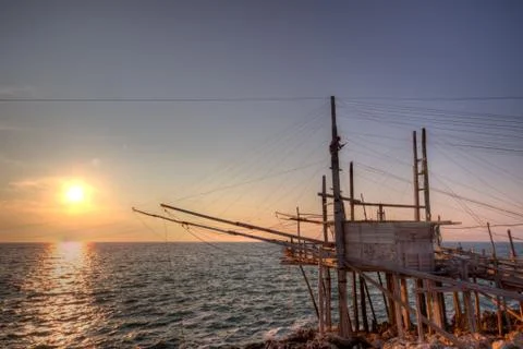 Trabuccco at sunset Stock Photos