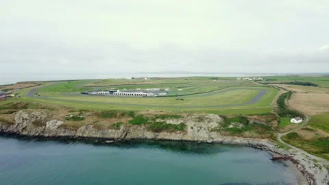 Trac Môn Anglesey Circuit orbit Stock Footage 163659049