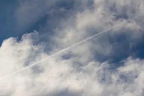 Trace of the aircraft in the sky Stock Photos