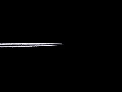 A trace of an aircraft in the sky Stock Photos