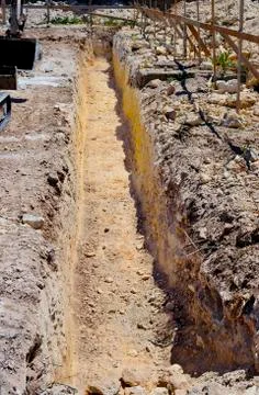 Trace digging building foundations Stock Photos