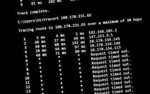 Trace route network command 写真素材