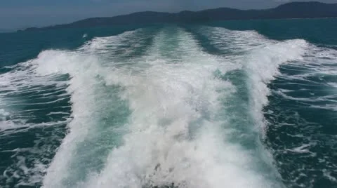 Trace from the ship on the water Video stock 12044774