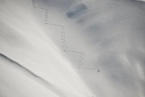 The trace of a skier Stock Photos