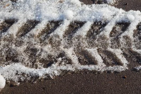 Trace of the tire Stock Photos