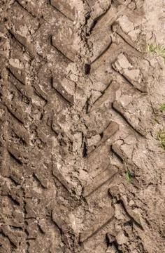 Trace of tire in the sand - Texture 스톡 사진