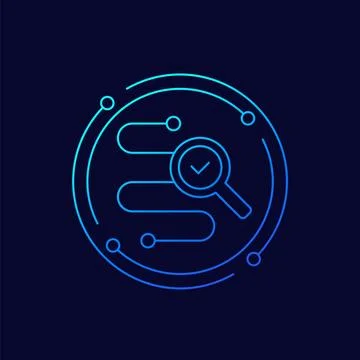 Traceability icon in linear design Stock Illustration